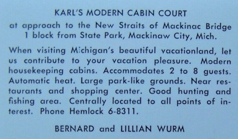 Karls Modern Cabin Court - Vintage Postcard (newer photo)